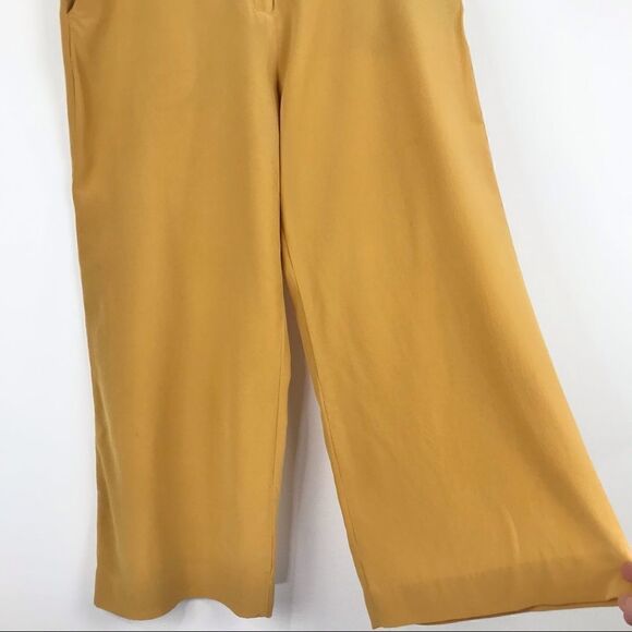 R Label The Reset Yellow Silk Wide Leg Capri Pants - Picture 5 of 13